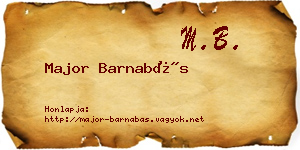 Major Barnabás névjegykártya